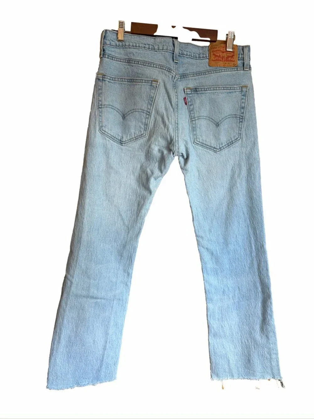 Levi's 527 Slim Bootcut Light Wash Jeans Size 31 x 32 Raw Hem
